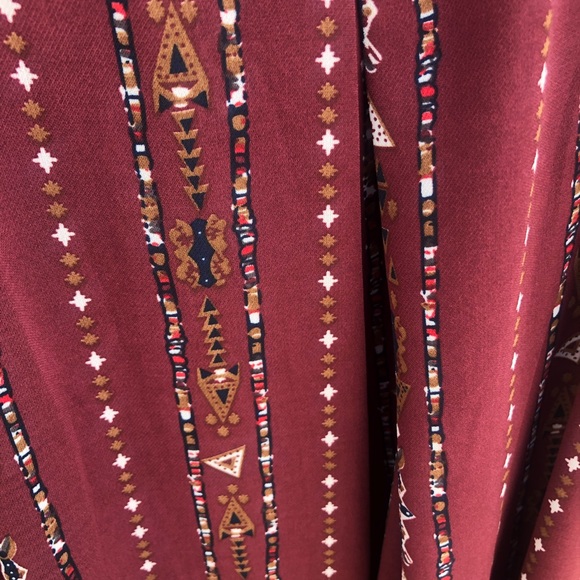 She and Sky Maroon Striped Arrow Dress - Picture 3 of 4